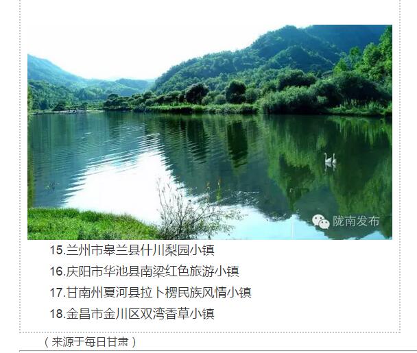 甘肅計(jì)劃3年建18個(gè)特色小鎮(zhèn)，看看隴南有幾個(gè)~